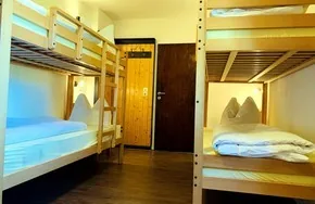 Slaapkamer met stapelbedden in Baude Steinheid